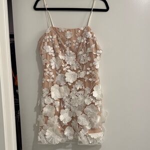 Floral Embroidered Dress with Spaghetti Straps